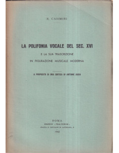 La polifonia vocale del sec.XVI