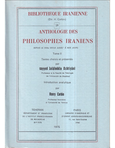 Anthologie des philosophes Iraniens