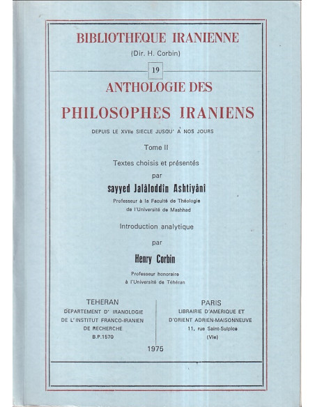 Anthologie des philosophes Iraniens