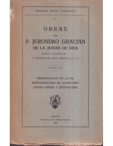 Obras del p. Jeronimo Gracian de la Madre de Dios