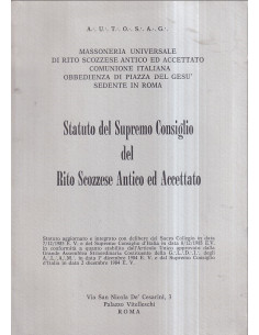 Statuto del Supremo Consiglio del Rito Scozzese Antico ed Accettato