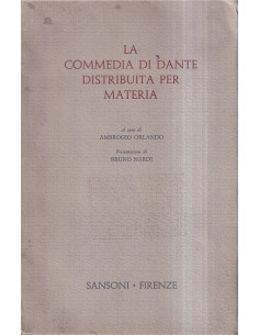 La Commedia di Dante distribuita per materia