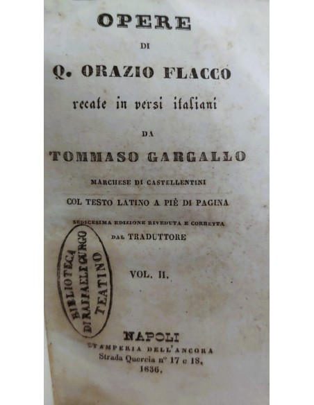 Opere di Q. Orazio Flacco