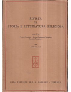 Rivista di storia e letteratura religiosa anno XVI n° 2-3