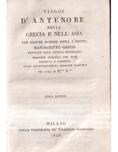 Viaggi d'Antenore nella Grecia e nell'Asia