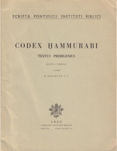 Codex Hammurabi. Textus Primigenius