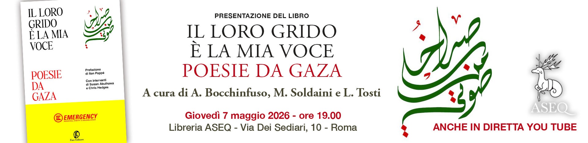 Presentazione libro: IL LORO GRIDO E' LA MIA VOCE - POESIE DA GAZA